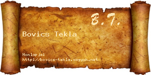 Bovics Tekla névjegykártya